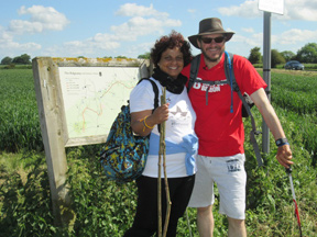Dilanee and Philip pause for a photo on Monarches Way, near Chipping Sodbury