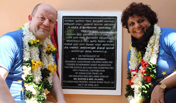 John and Dilanee and the new pre-school building