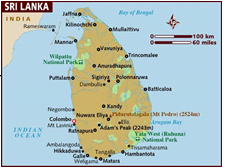 Map of Sri Lanka