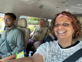 Ocean Stars Staff in a Car