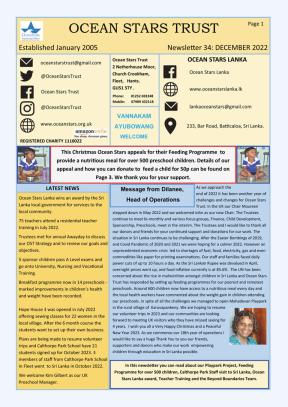 Ocean Stars Newsletter Nov 2022