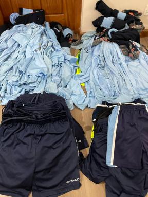 Football kit donated by fleet town football club