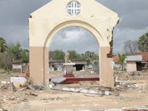 Collapsed church in Sri Lanka