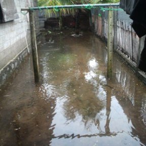 Flooded house in Sri Lanka