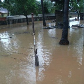 Flooded house in Sri Lanka