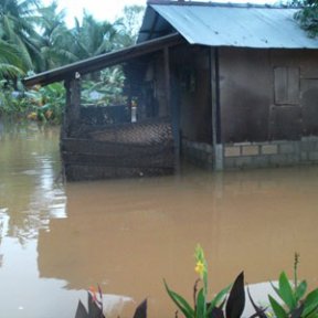 Flooded house in Sri Lanka