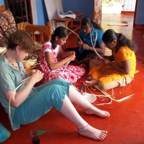 Doing craft work in Sri Lanka