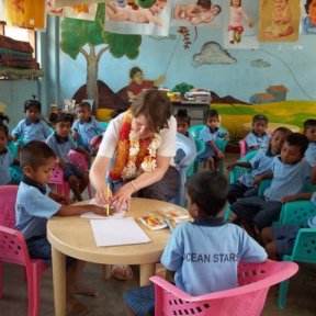 Art classes at Grace's childrens home Sri Lanka