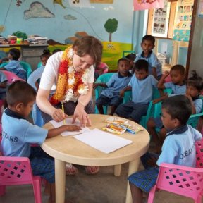 Art classes at Grace's childrens home Sri Lanka