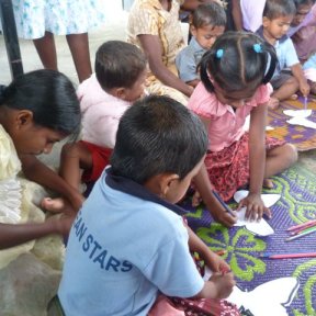 Making butterflies in Chenkalady, Sri Lanka