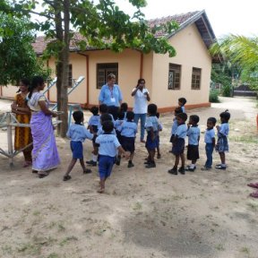 Blowing bubbles in Chenkalady, Sri Lanka